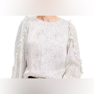 LOFT White Textured Blouse